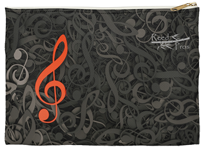 Red Treble Clef with Black Background Accessory Tool Pouch
